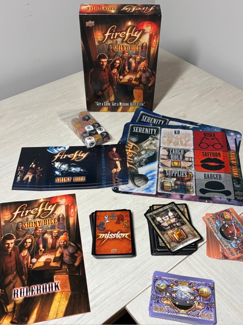 Firefly Shiny Dice Game Upper Deck Sci Fi Strategy Tabletop Game 100% Complete